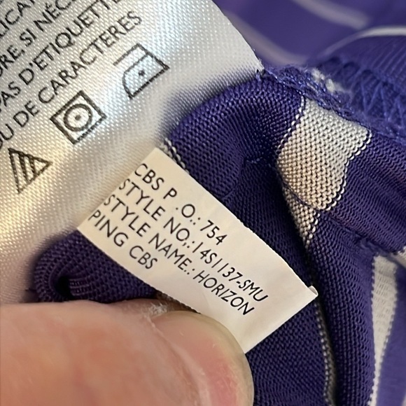 K State Ping Golf Polo Shirt Men's Size Small Purple Light Gray Stripes Wildcat - Picture 8 of 16